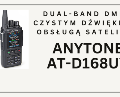 Ręczne radio AnyTone AT-D168UV z funkcją DMR, FM i łącznością satelitarną